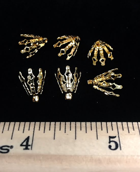 1FN6 Large Gold Color Bell Caps