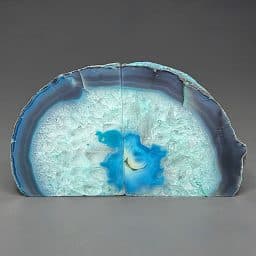 BK107 Teal/Blue Brazilian Agate Bookends