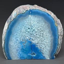 BK203 Blue Brazilian Agate Bookends
