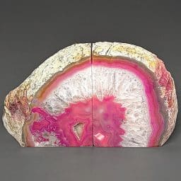 BK305 Pink Brazilian Agate Bookends