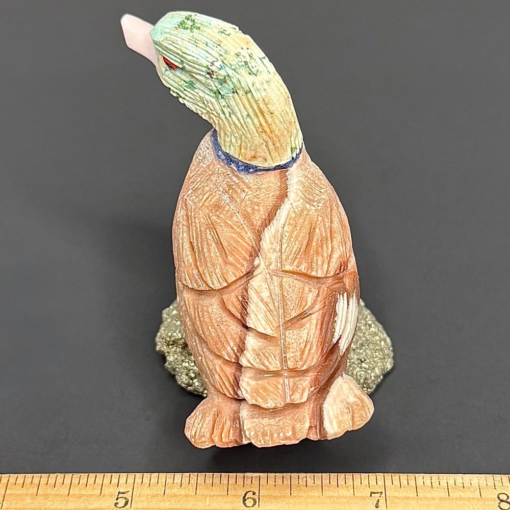 CV101 Soapstone Duck on Pyrite - Image 2