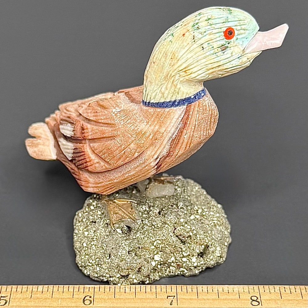 CV101 Soapstone Duck on Pyrite - Image 3