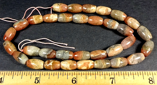 Rhodocrosite Barrel Beads