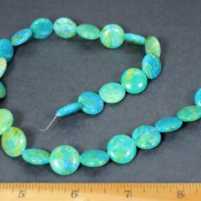 B103C Chrysocolla Dyed Circular Beads