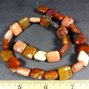 Mixed Jasper Square Shaped Beads