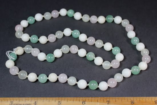 B200C Rose Quartz, Green Aventurine, White Quartz Round Beads
