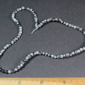 B201C Snowflake Obsidian Small Round Beads