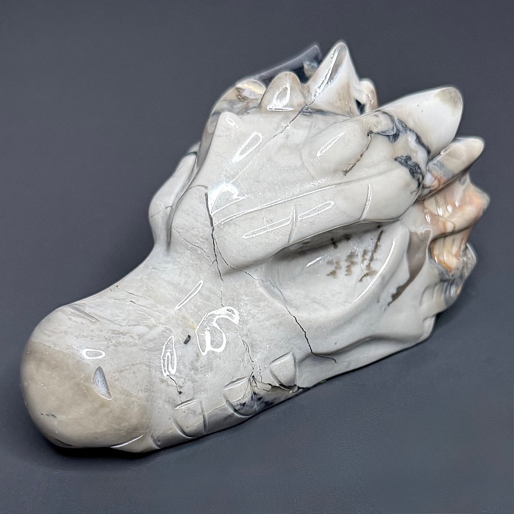 PR325 Volcano Agate Dragon Skull - Image 5
