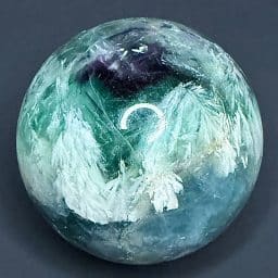 SP602 Flower Fluorite Sphere