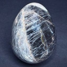 EGG501 Black and Salmon Moonstone Matrix