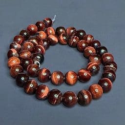 B207 Red Tiger Eye Round Beads