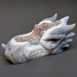 CV419 Brazil Agate Dragon Skull