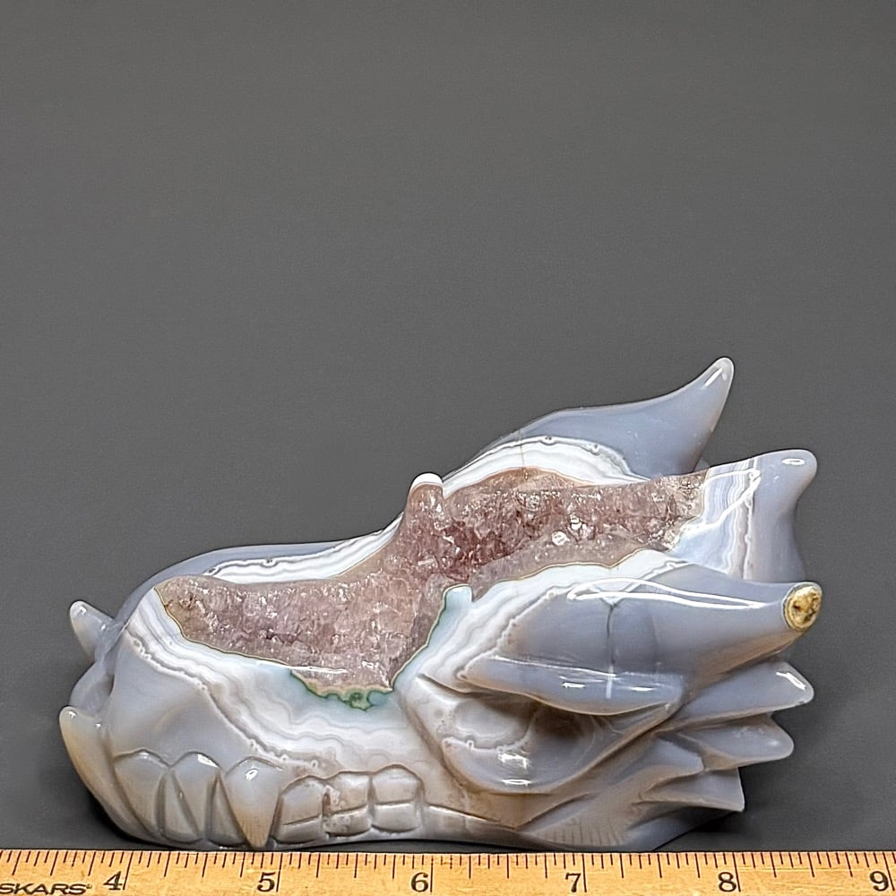 CV419 Brazil Agate Dragon Skull - Image 2