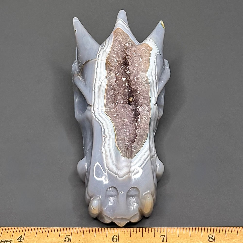 CV419 Brazil Agate Dragon Skull - Image 3