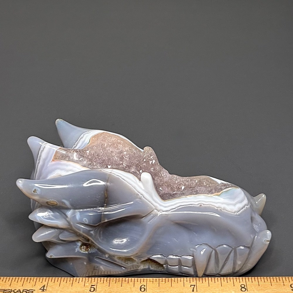 CV419 Brazil Agate Dragon Skull - Image 4