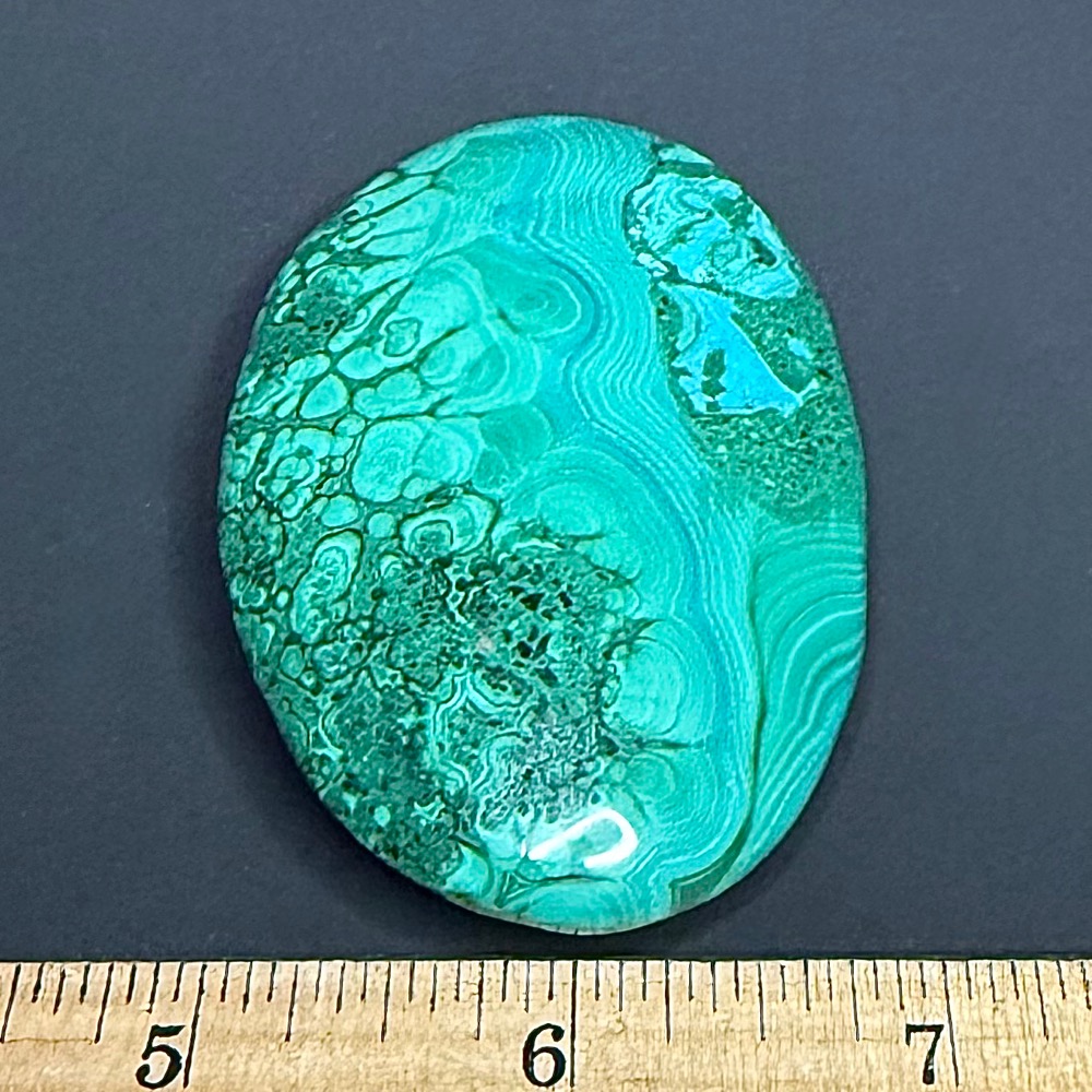 CV303 Malachite Chrysocolla Palm Stone - Image 2