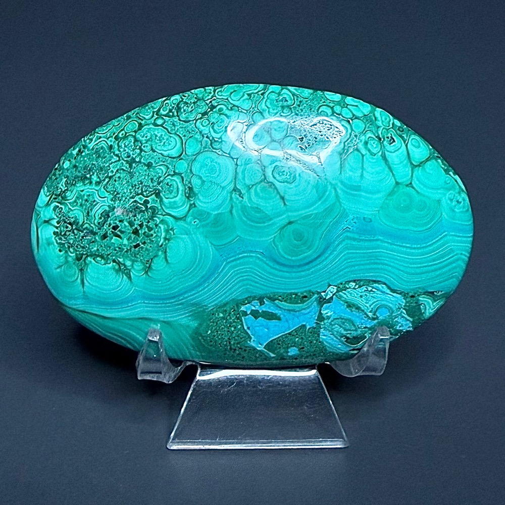 CV303 Malachite Chrysocolla Palm Stone