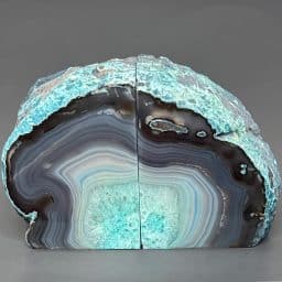 BK408 Teal Brazilian Agate Bookends