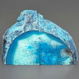 BK811 Teal Brazilian Agate Bookends