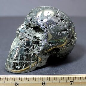 skull carving made from Peruvian Pyrite