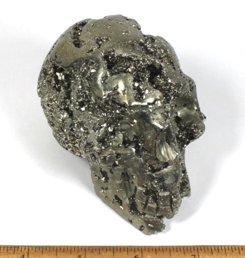 Skull carved from Pyrite