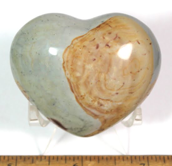 gemstone heart carved from Poly Chrome Jasper