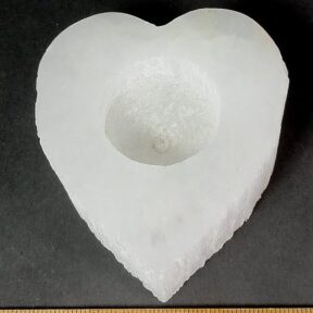 heart shaped Tea Light Candle Holder made from Selenite