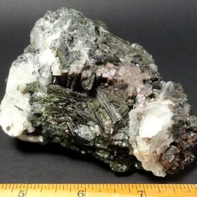 Epidote crystals with Albite specimen from Brazil