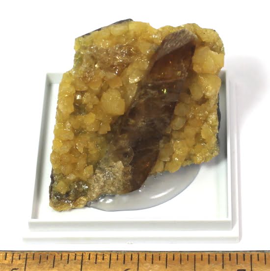 Barite crystal with Yellow Calcite specimen from South Dakota