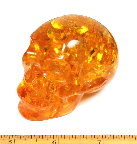 Skull made from Reconstituted Amber
