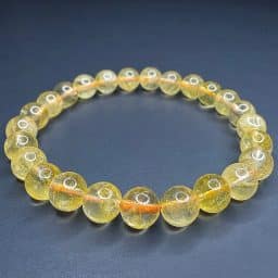 Honey Calcite Round Bead Bracelet