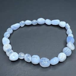 Blue Lace Agate Gemstone Bead Bracelet