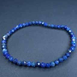 Lapis Faceted Gemstone Bead Bracelet