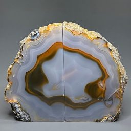 BK102 Brazilian Agate Bookends