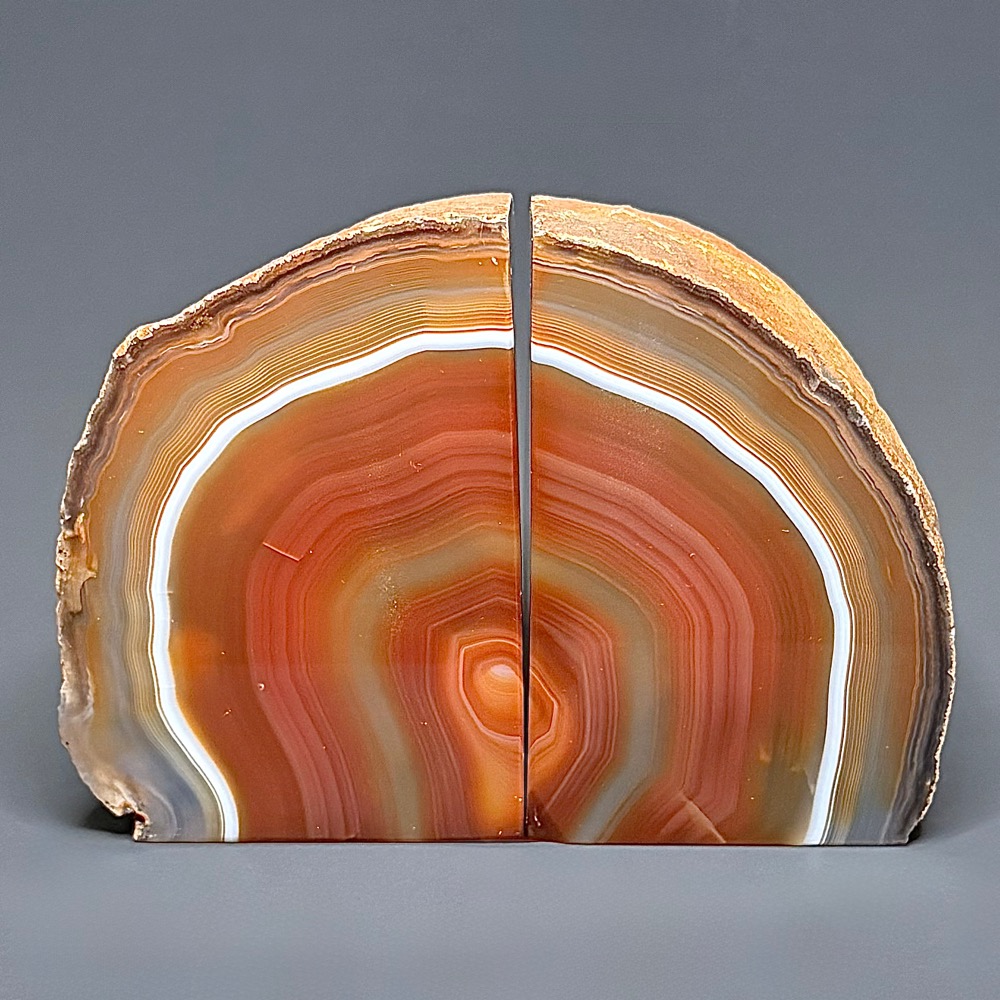 BK406 Brazilian Agate Bookends