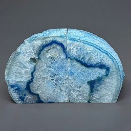 BK107 Blue Brazilian Agate Bookends
