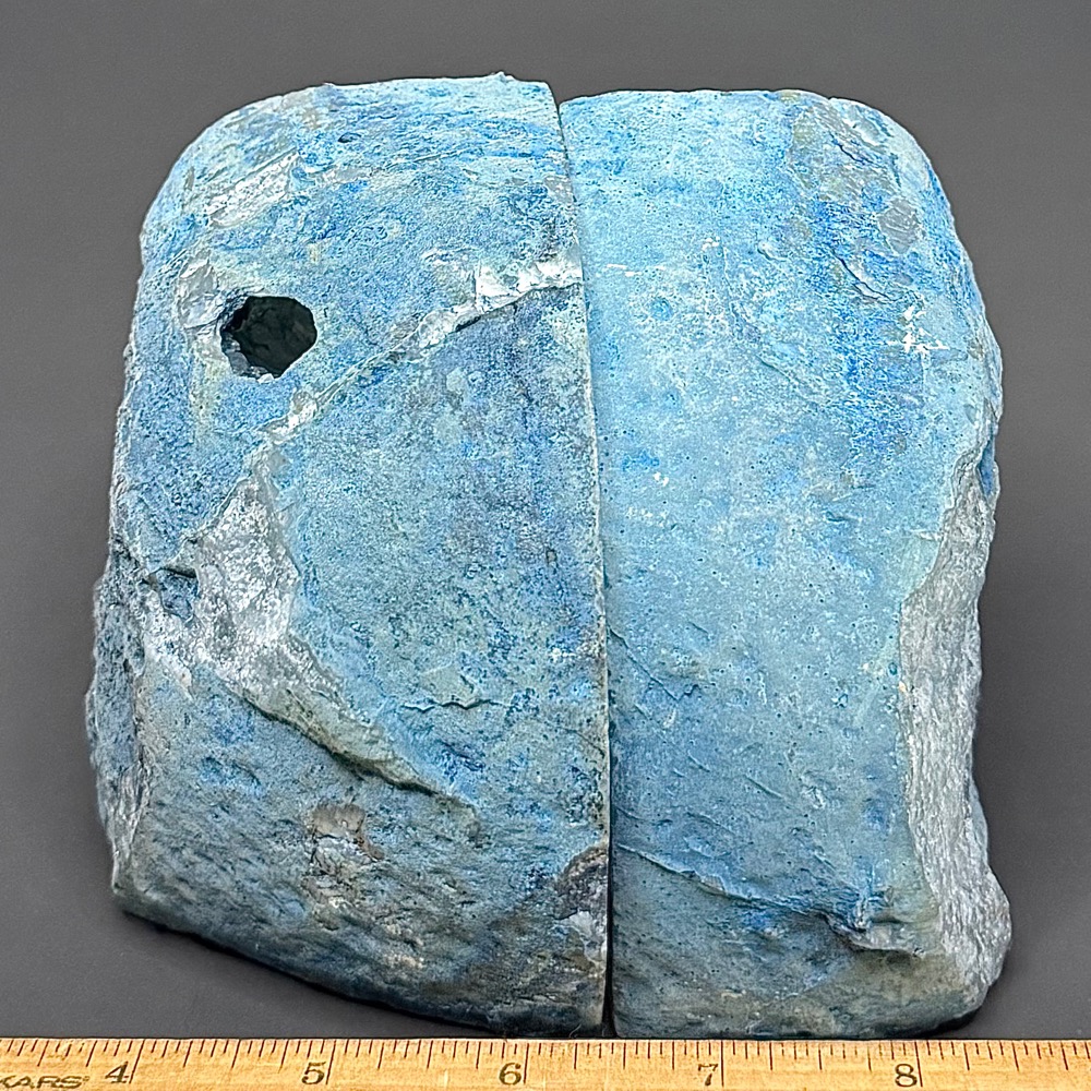 BK107 Blue Brazilian Agate Bookends - Image 4