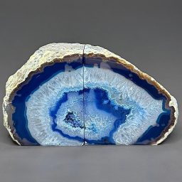BK203 Blue Brazilian Agate Bookends