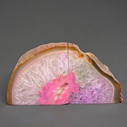BK305 Pink Brazilian Agate Bookends