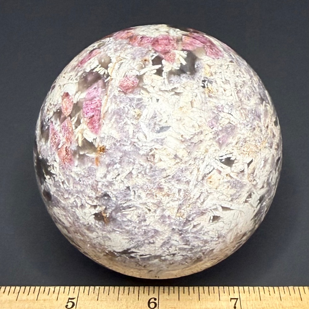 SP1103 Lepidolite and Rubellite Sphere - Image 2