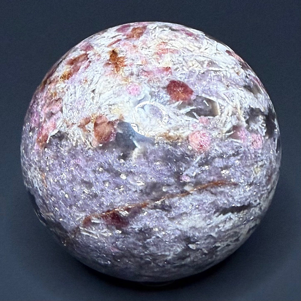 SP1103 Lepidolite and Rubellite Sphere - Image 3