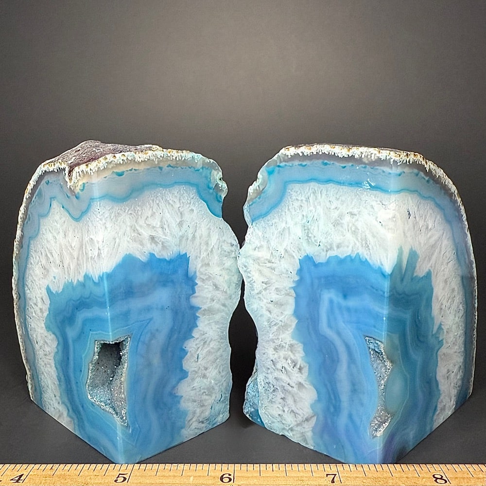 BK811 Teal Brazilian Agate Bookends - Image 2