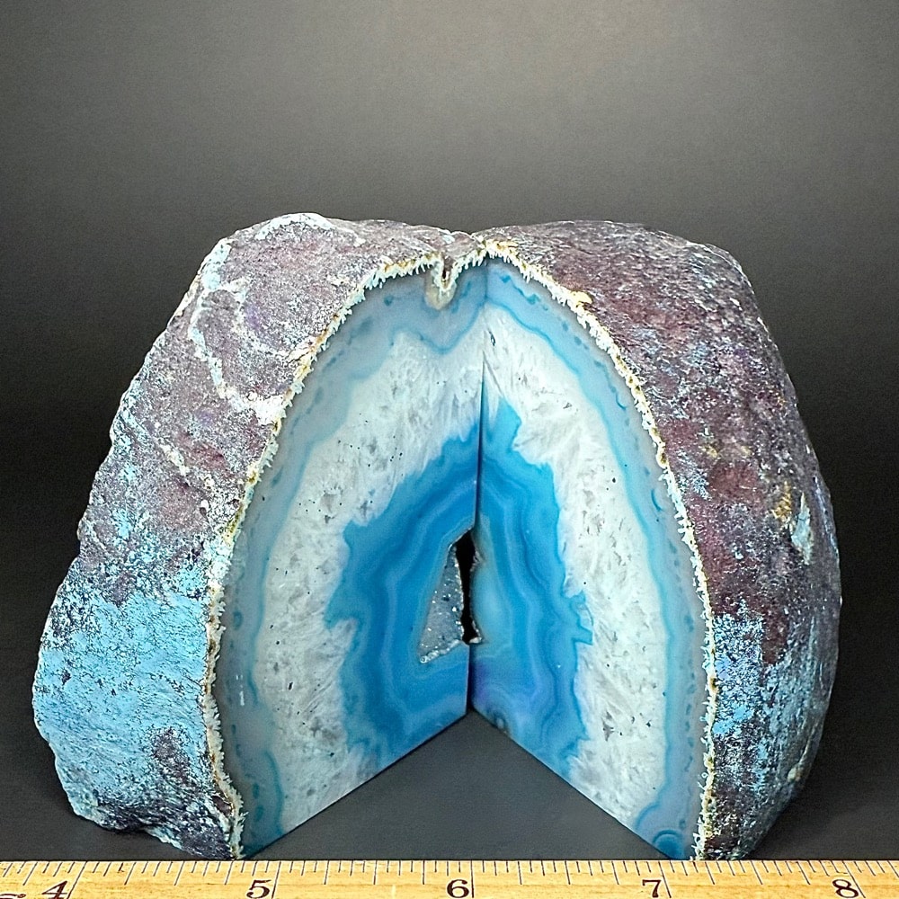 BK811 Teal Brazilian Agate Bookends - Image 3