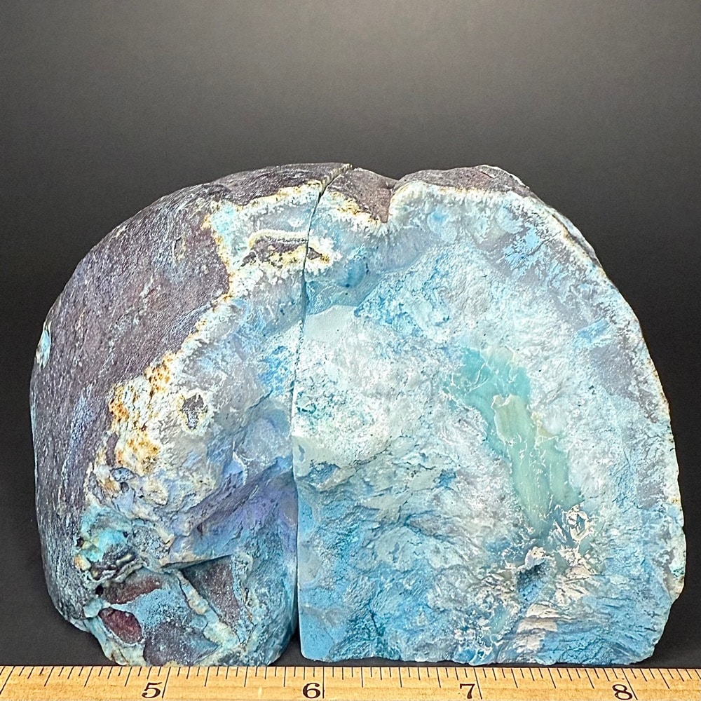 BK811 Teal Brazilian Agate Bookends - Image 4