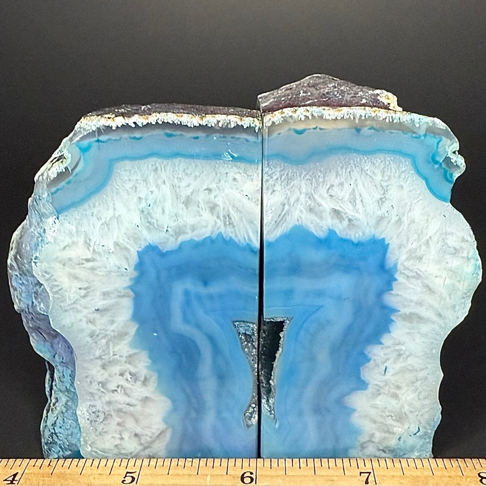 Teal Brazilian Agate Bookends