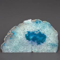 BK203 Teal Brazilian Agate Bookends
