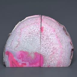 BK305 Pink Brazilian Agate Bookends