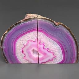 BK810 Pink Brazilian Agate Bookends