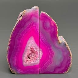 BK800 Pink Brazilian Agate Bookends