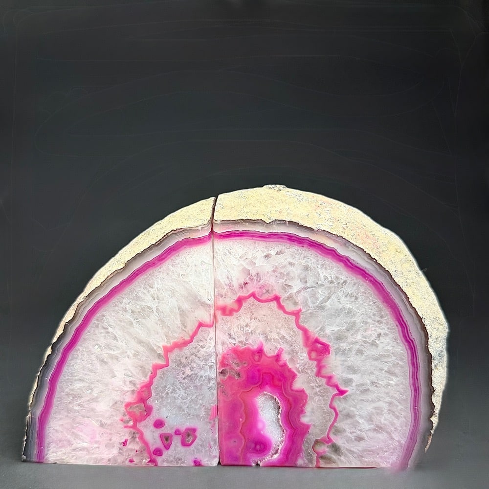 BK205 Brazilian Agate Bookends